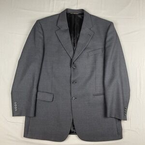 Jack Victor Montreal 48L‎ Wool Blazer Gray Microcheck Mens Sport Coat Vintage